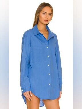 NWT SNDYS. Bello Button Up, Blue, Size Small